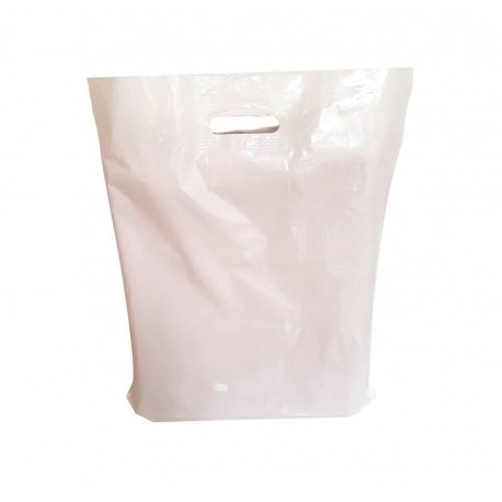 100 grands sacs en plastique recyclable blancs - 6272
