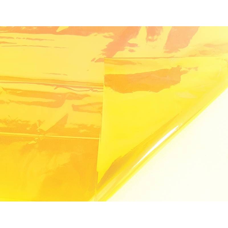 Feuille autocollante 10x23 cm jaune transparent fines paillettes