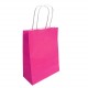 50 sacs cabas papier kraft couleur rose fuchsia sur fond blanc 18x8x24cm - 6285