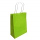 50 sacs cabas papier kraft couleur vert anis sur fond blanc 18x8x24cm - 6286