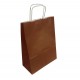 50 sacs en papier kraft marron chocolat sur fond kraft 24x11x31cm - 6290