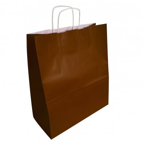 50 sacs en papier kraft couleur marron chocolat 35x16x40cm - 6300