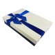 Boîte cadeaux plate bicolore bleu et écru - 6425