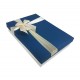 Boîte cadeaux plate bicolore écru et bleu nuit 28.5x19.5x5.5cm - 9036