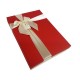 Boîte cadeaux plate bicolore écru et rouge - 6423