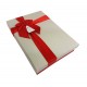 Boîte cadeaux plate bicolore rouge et écru - 6422