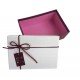Petite boîte cadeaux bicolore bordeaux et blanche 11.5x6.5x17.5cm - 6430