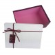 Boîte cadeaux couleur bordeaux et blanc 14x8x20cm - 6431