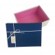 Boîte cadeaux bicolore blanche et bleue 11.5x6.5x17.5cm - 6433