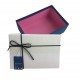 Boîte cadeaux bicolore bleue et blanche 11.5x6.5x17.5cm - 6436