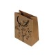 12 sacs cadeaux papier kraft couleur brun naturel motifs arbre à fleurs 14.5x11.5x5.5cm - 6449