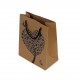 12 sacs cabas en papier kraft brun motifs arbre à coeurs 20x15x6cm - 7643