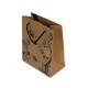 12 sacs cabas en papier kraft brun motifs fleurs et papillons 20x15x6cm - 7645