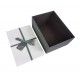 Boîte cadeaux couleur gris et écru 13x7.5x19cm