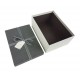 Boîte cadeaux bicolore écru et gris souris 11.5x6x16.5cm - 6590