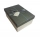 Boîte cadeaux bicolore écru et gris souris 11.5x6x16.5cm