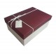 Boîte cadeaux bicolore blanche et bordeaux 11.5x6.5x17.5cm - 6427p