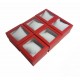 6 écrins cadeaux de couleur rouge avec coussin 9x5.5x8.5cm - 10040