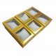 6 écrins cadeaux de couleur dorée avec coussin 9x5.5x8.5cm - 10042