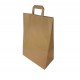50 grands sacs cabas poignées plates en papier kraft brun 32+17x44cm - 6642