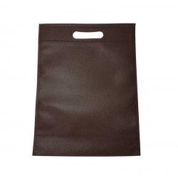 12 sacs non-tissés couleur marron chocolat uni - 15029