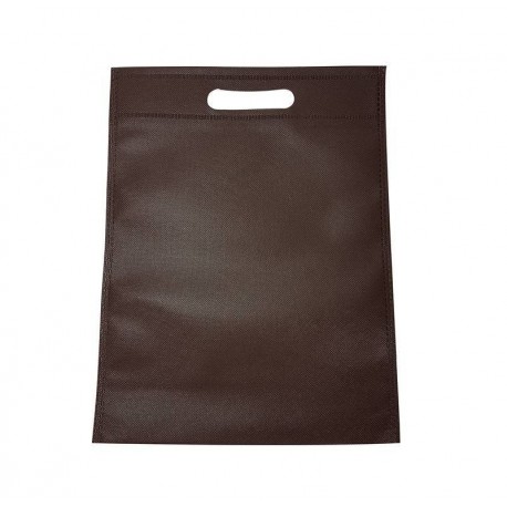 Lot de 12 sacs intissés de couleur marron chocolat - 6778