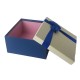 Coffret cadeaux bicolore bleu et écru 16.5x16.5x9.5cm - 6795p