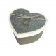 Petit coffret cadeaux gris en forme de coeur 16.5x14x10cm - 6798p