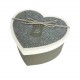 Coffret cadeaux de couleur gris en forme de coeur 20x16x11.5cm - 6799m