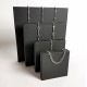 Lot de 4 volumes carrés en simili cuir noir - 6812