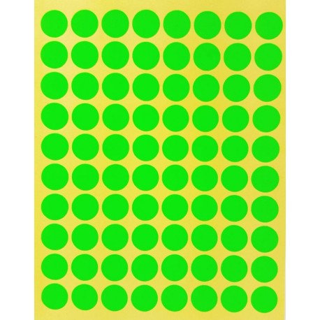 48 Gommettes papier Rondes autocollantes Vertes 25 mm - Gommettes Enfants/ Gommettes Maternelle - MaGommette