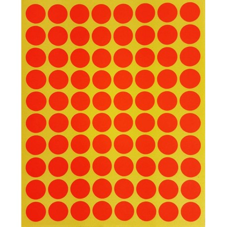 800 petites gommettes rondes de couleur orange foncé ø 15mm - 6858