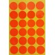 600 gommettes de ø 25mm de couleur orange foncé fluo - 6864