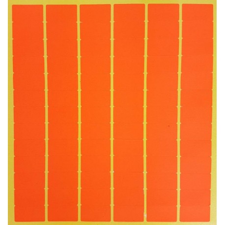780 gommettes rectangulaires de couleur orange foncé fluo 13x24mm - 6870