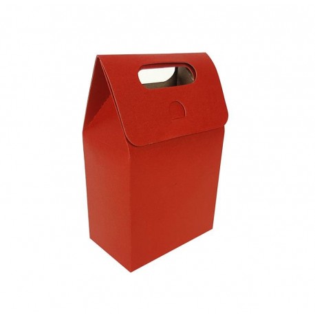 12 petites boîtes cadeaux à plier de couleur rouge 10x15x6cm