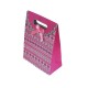 12 pochettes cadeaux cartonnées de couleur rose à motifs 12.5x17x6cm - 6934