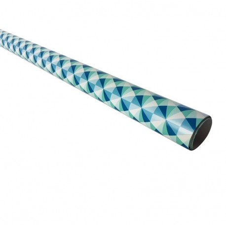Rouleau de papier cadeaux bleu motif scandinave 60gr - 6959