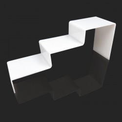 Support escalier en acrylique blanc 3 marches - 7301