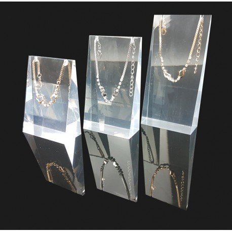Lot de 3 volumes en acrylique transparent pour colliers et chaînes - 7300