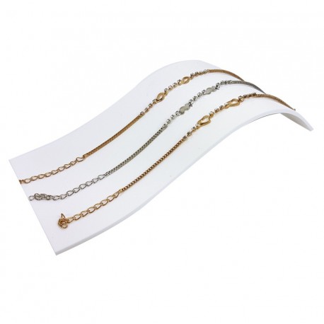 Présentoir toboggan en acrylique blanc pour bracelets, colliers et montres- 7338