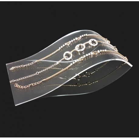 Présentoir toboggan en acrylique transparent pour bracelets, colliers et chaînes- 7344