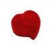 1 écrin pour bagues en velours rouge en forme de coeur avec rose - 10067