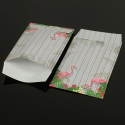 Lot de 100 pochettes cadeaux grises 16x24cm à motif tropical - 8069