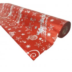 Rouleau de papier cadeaux rouge motifs de Noël 20m - 9089