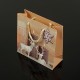 12 petits sacs cadeaux motif rennes de Noël 15x14x6cm - 7501