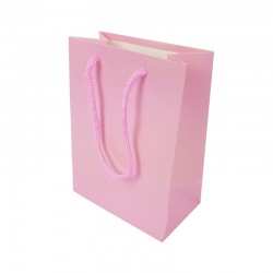 12 sacs cadeaux de couleur rose tendre 14x8x18cm - 12006
