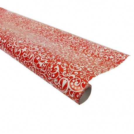 Rouleau de papier cadeaux rouge motifs de Noël 60gr - 7581