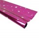 Rouleau de papier cadeaux rose métalisé motif étoiles - 7591