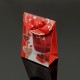 12 petites boîtes cadeaux rouges motif boîte de chocolat coeur 7.5x4x10.5cm - 7611