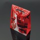 12 pochettes cadeaux rouges motif boîte de chocolat coeur 12.5x6x16cm - 7615